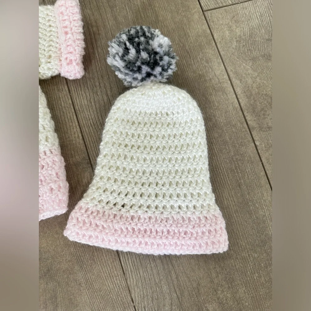 Hand Knit Preemie/Newborn Baby Girl hat & short sleeve cardigan  Handmade